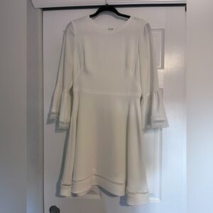 Shoshanna White Dress with Bell Sleeves
